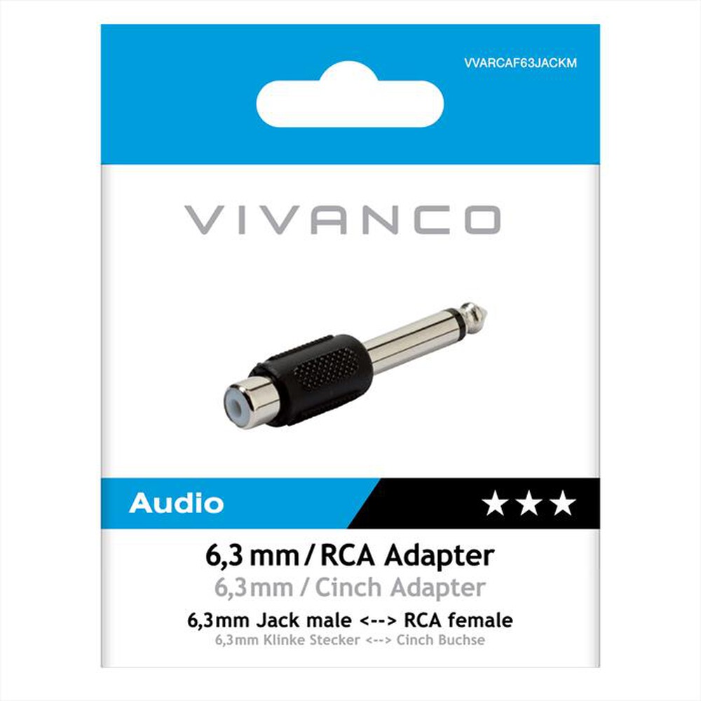 Immagine del prodotto SBS - Adattatore audio RCA f a adattatore Jack 6,3 mm m-Nero