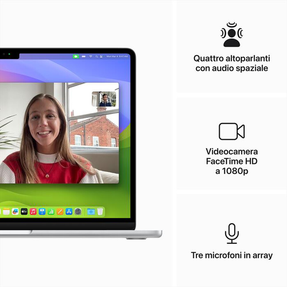 Immagine del prodotto APPLE - MACBOOK AIR 13'' M3 CORE 8 CPU CORE 10 GPU 512GB-Argento