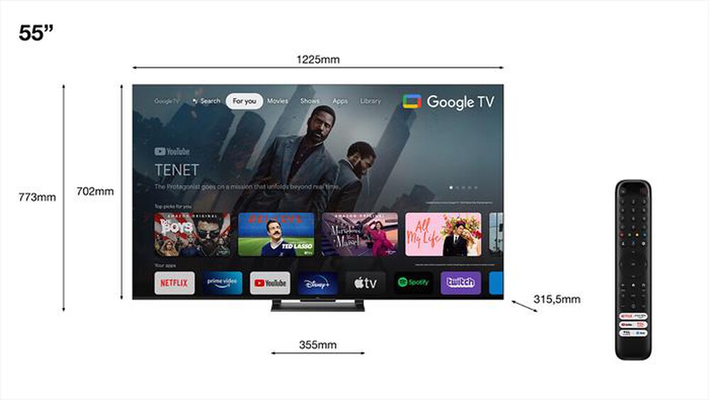 Immagine del prodotto TCL - Smart TV Q-LED UHD 4K 55" 55C749-Nero