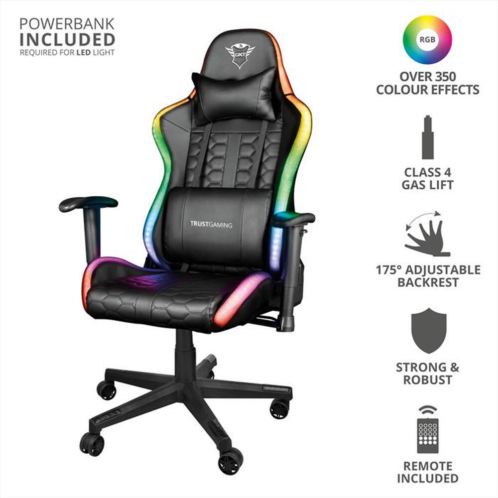 Immagine del prodotto TRUST - Sedia gaming GXT716 RIZZA RGB LED CHAIR-Black RGB LED