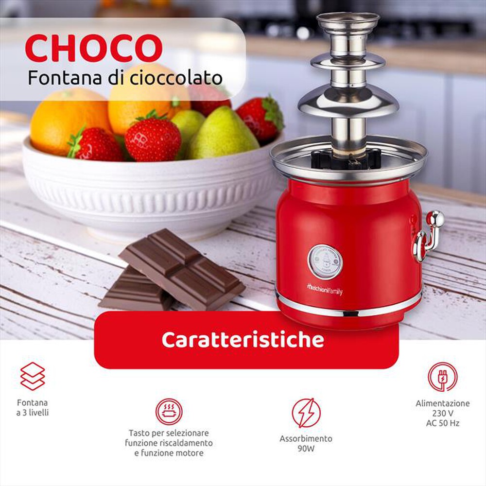 Immagine del prodotto MELCHIONI FAMILY - Fontana di cioccolato CHOCO-rosso/acciaio