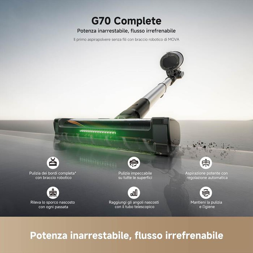 Immagine del prodotto MOVA - Scopa elettrica G70 VIM COMPLETE-Argento / Nero