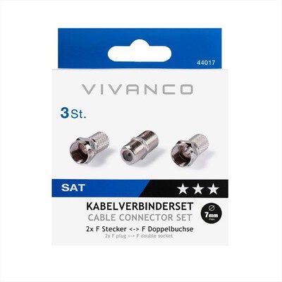 SBS - Set di connettori per cavi coassiali da 7,0 mm-Nero