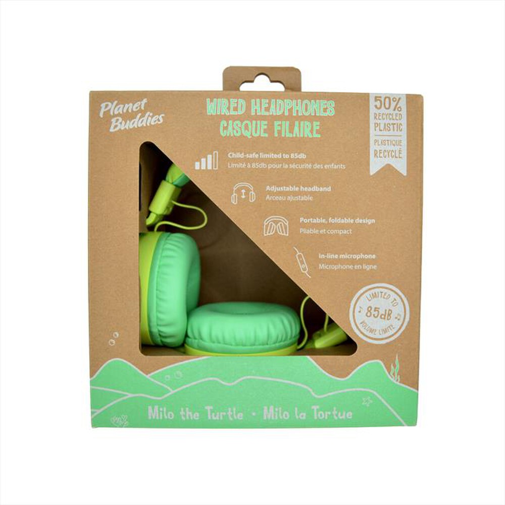 Immagine del prodotto PLANET BUDDIES - Cuffie wired MILO THE TURTLE-Green - Verde