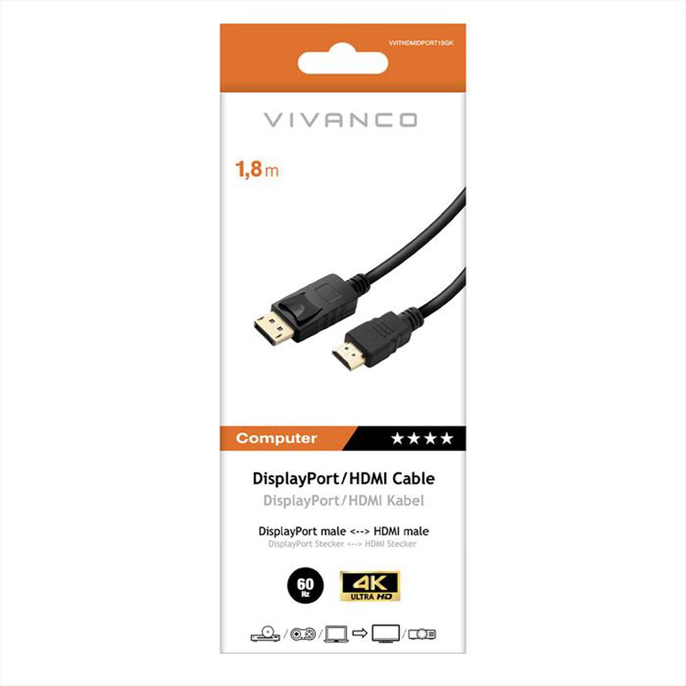 Immagine del prodotto SBS - DisplayPort - HDMI connection 1,8 m-Nero