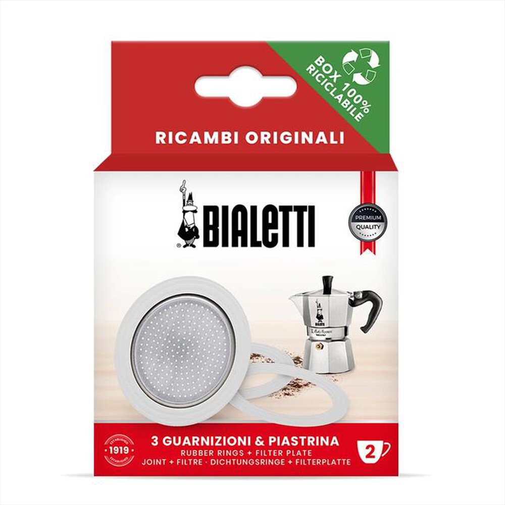 Immagine del prodotto BIALETTI - 3 GUARNIZIONI + 1 PIASTRINA 2 TAZZE