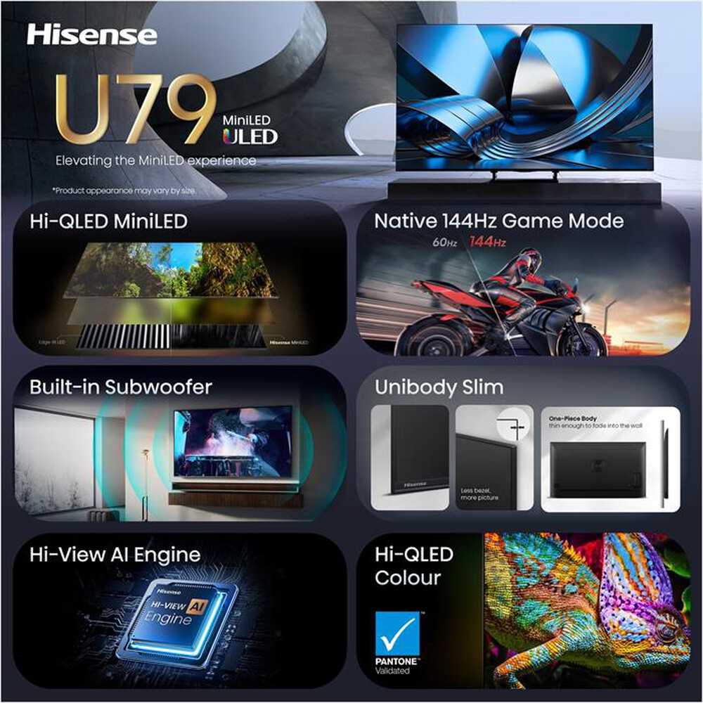 Immagine del prodotto HISENSE - Smart TV MINI LED 4K 55" 55U79SE-NERO