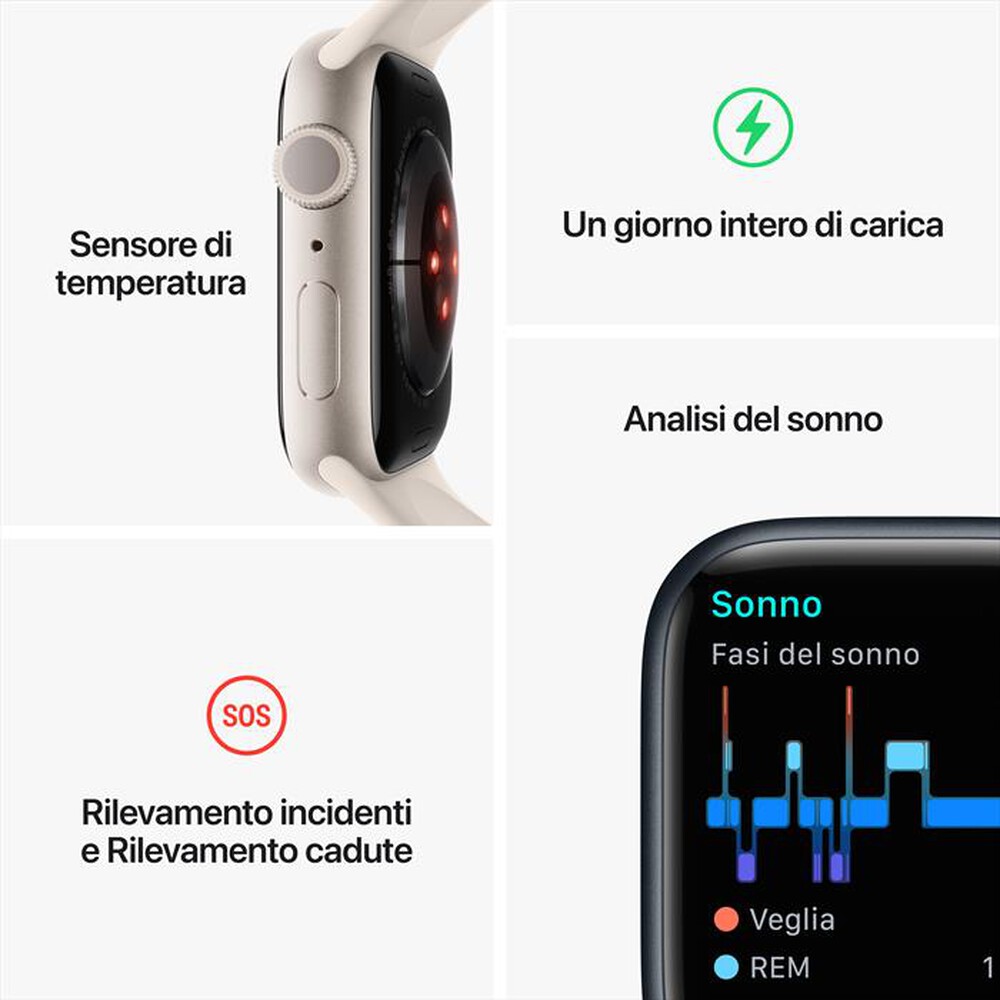 Immagine del prodotto APPLE - Watch Series 8 GPS 41mm Alluminio-Mezzanotte