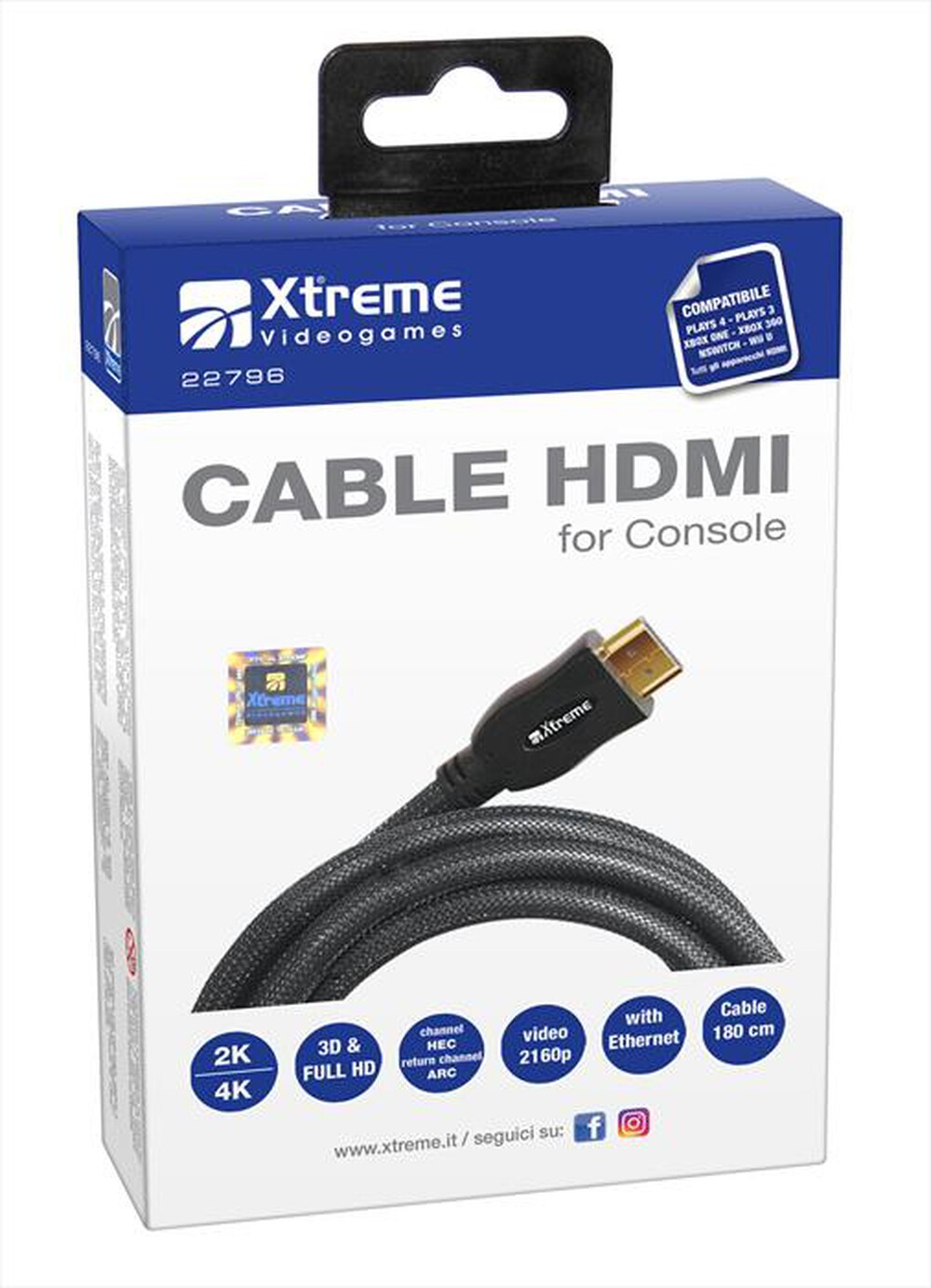 Immagine del prodotto XTREME - 22796 - PS4 Cavo HDMI 4K