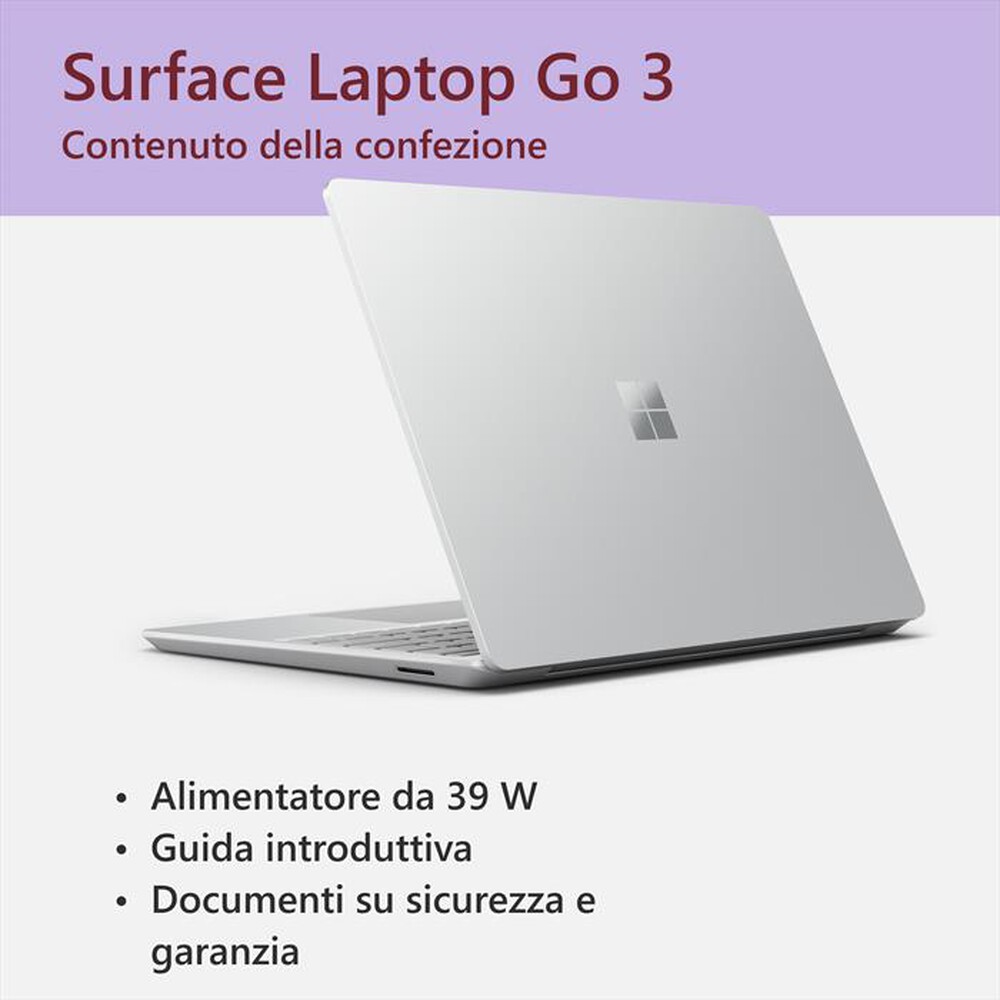 Immagine del prodotto MICROSOFT - Notebook SURFACE LAPTOP GO 3-Platinum