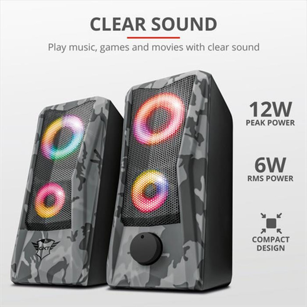 Immagine del prodotto TRUST - GXT 606 JAVV RGB 2.0 SPEAKER SET-Camouflage