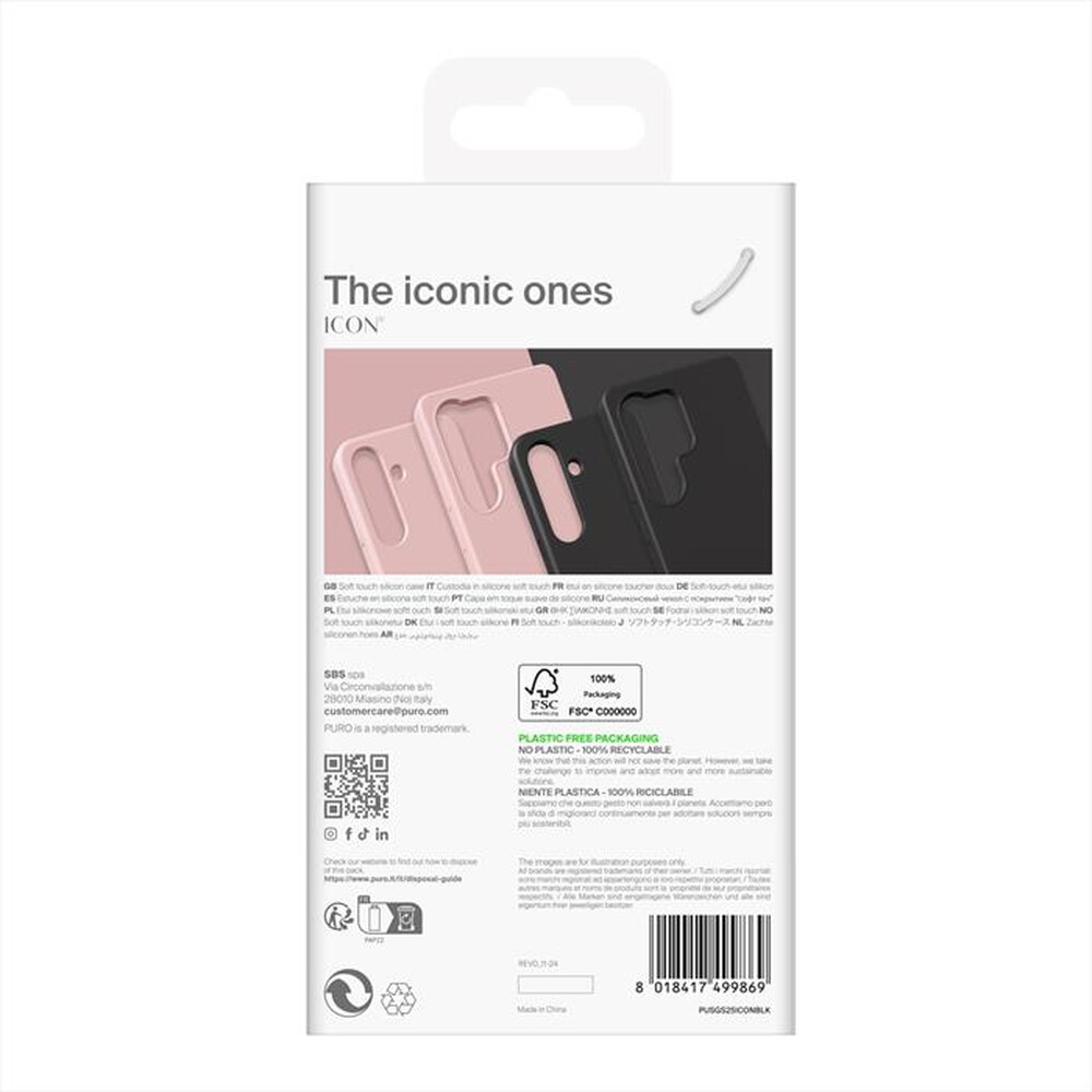 Immagine del prodotto PURO - Cover Icon PUSGS25ICONBLK per Samsung Galaxy S25-Nero