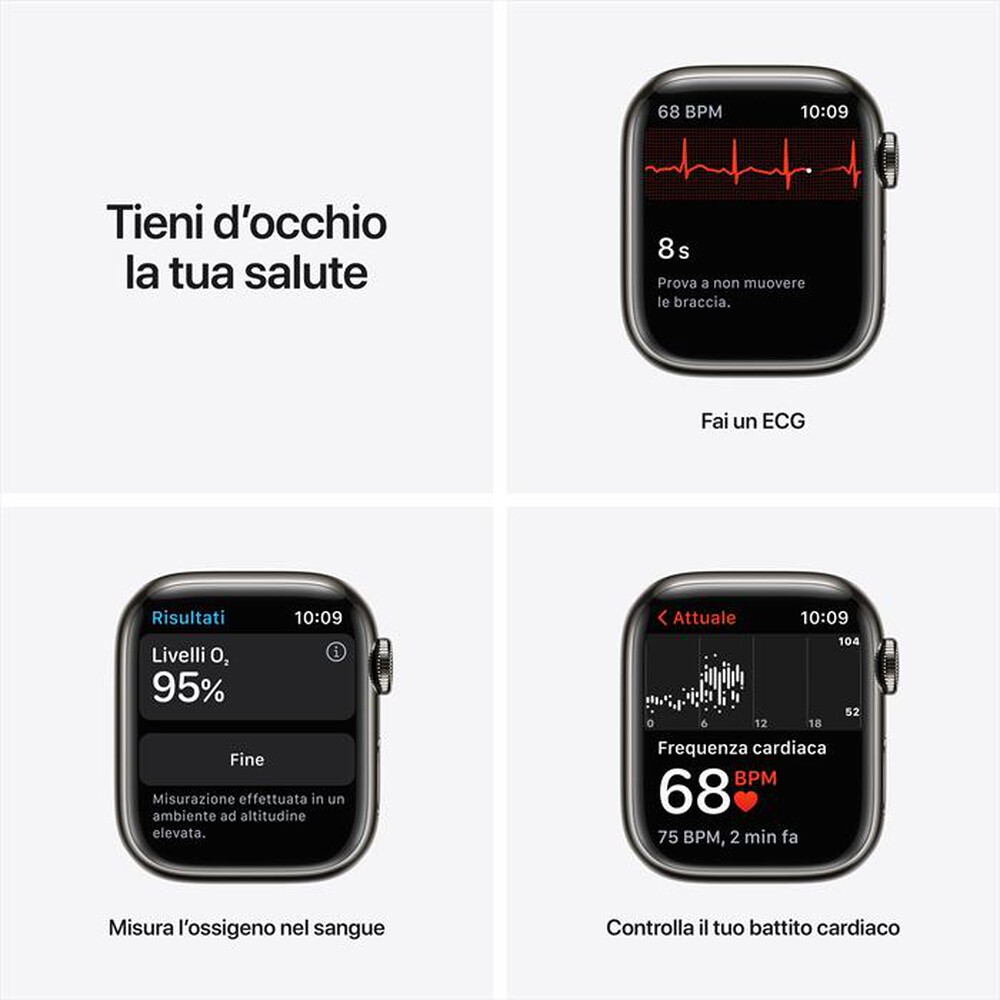 Immagine del prodotto APPLE - Watch Series 7 GPS+Cellular 41mm Acc Grafite-Cinturino Sport Azzurro