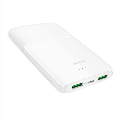PURO - Powerbank 10.000mAh con 2 porte USB-A e 1 USB-C-Bianco