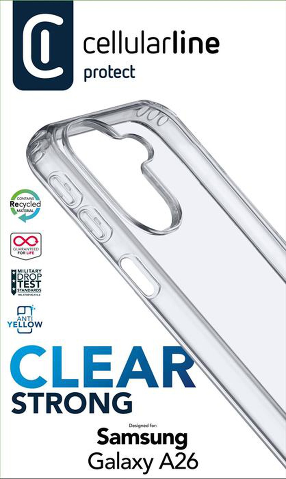 Immagine del prodotto CELLULARLINE - Custodia rigida CLEAR STRONG per Galaxy A26-Trasparente