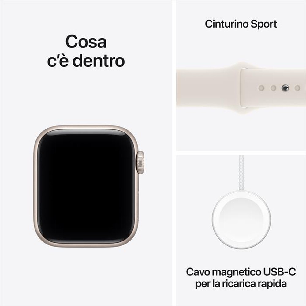 Immagine del prodotto APPLE - Watch SE 3 GPS + Cellular 40mm Alluminio-Sport Band Galassia - S/M
