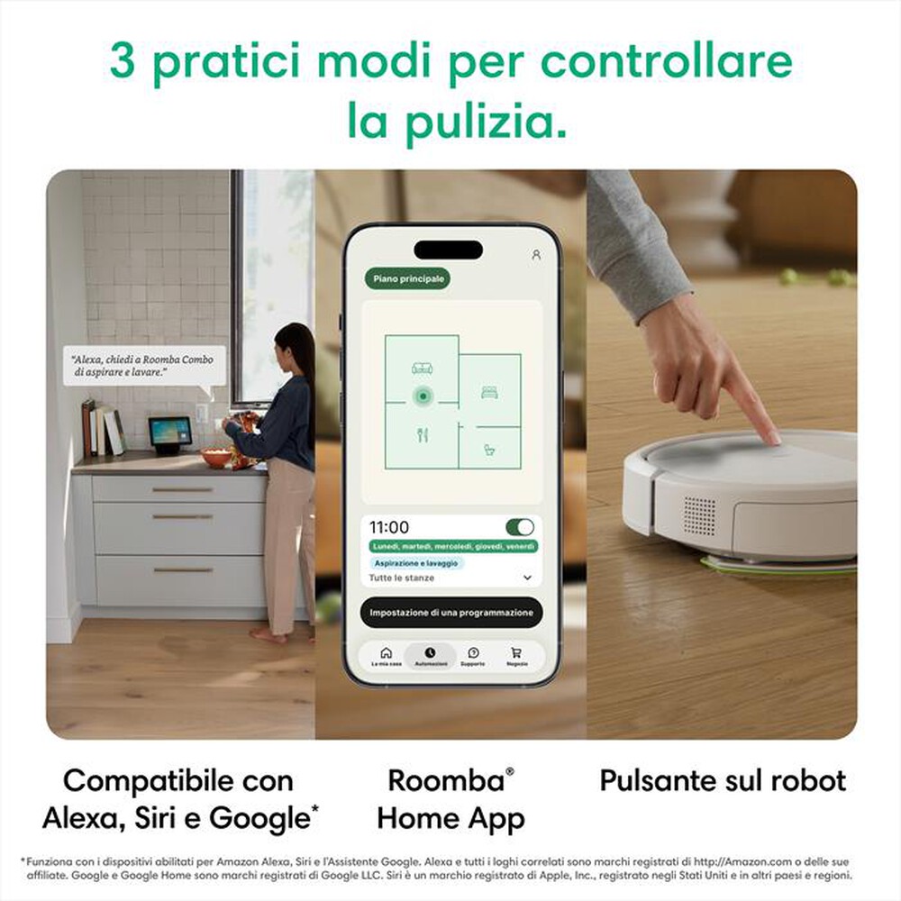 Immagine del prodotto iROBOT - Aspirapolvere Lavapavimenti 2in1 ROOMBA 115 COMBO-White