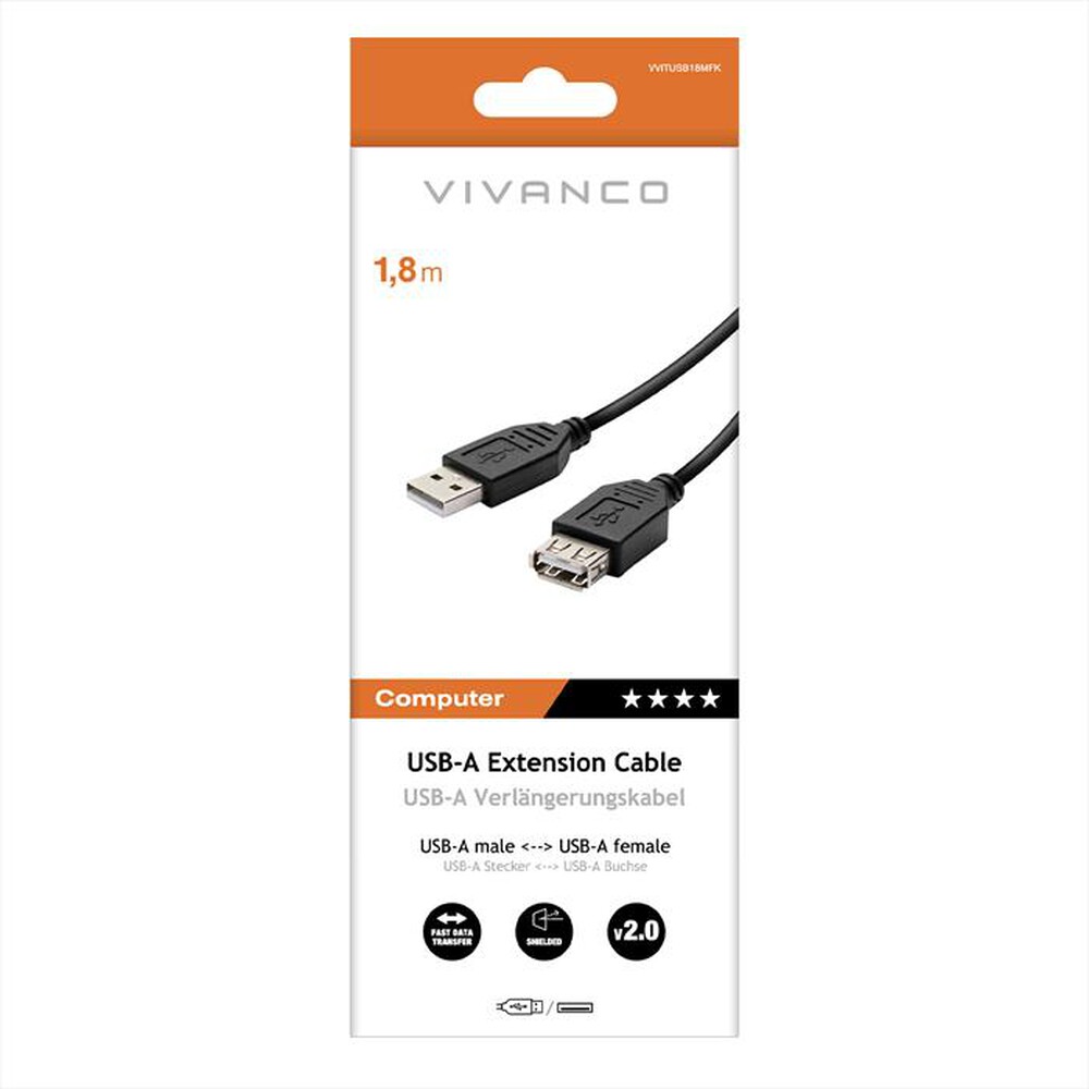 Immagine del prodotto SBS - Prolunga USB 2.0 Tipo A maschio Tipo A femmina-Nero