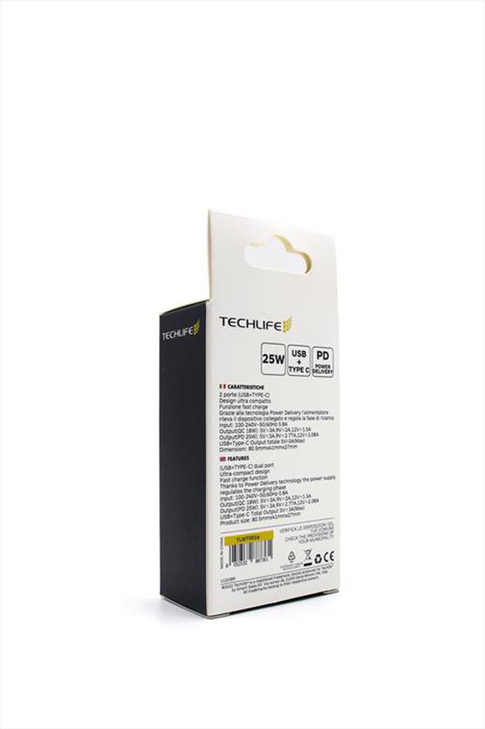 Immagine del prodotto TECHLIFE - Caricabatterie rapido 2in1 TLMT0016-Bianco