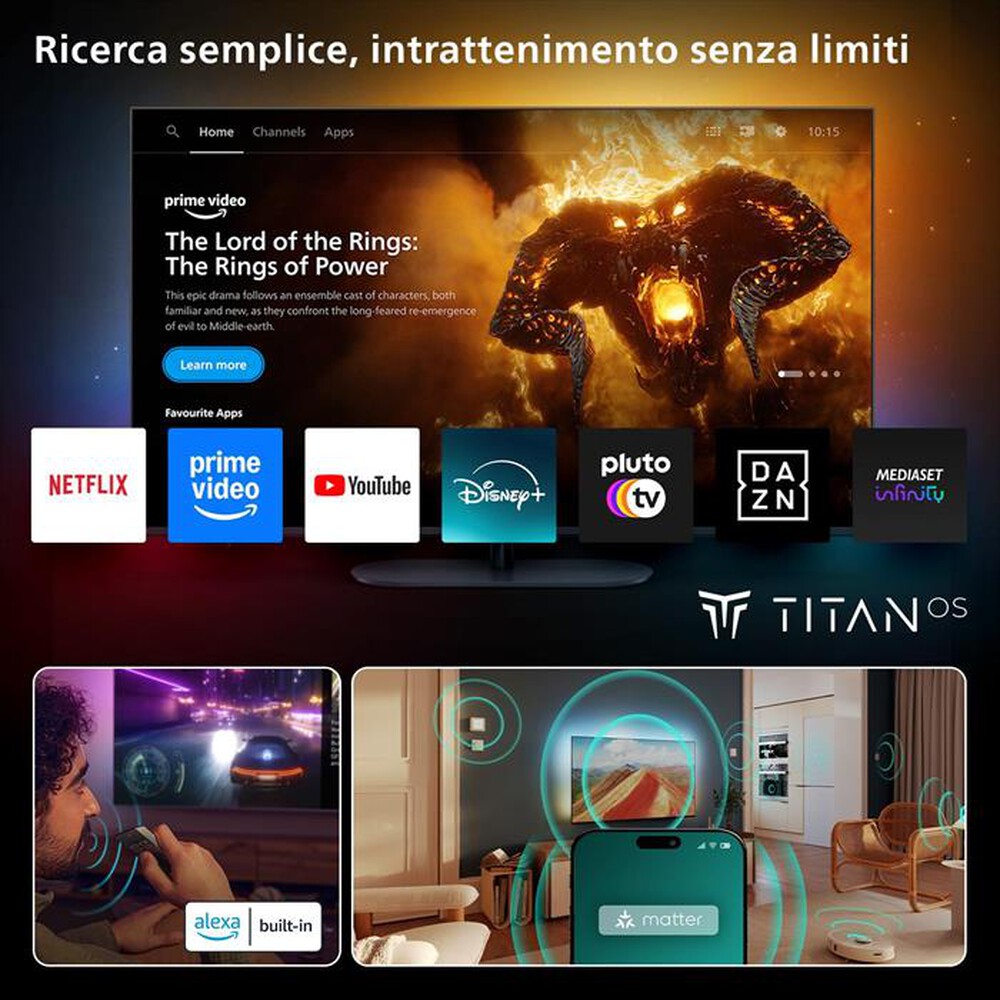 Immagine del prodotto PHILIPS - Smart TV QLED UHD 4K 50" 50PUS8510/12-Black