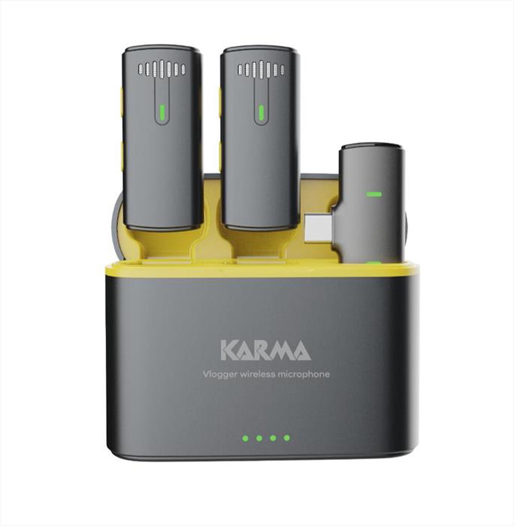 Immagine del prodotto KARMA - Doppio Radiomicrofono VLOGGER PLUS-Nero e giallo