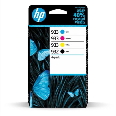 HP - 932/933 COMBO 4 CARTUCCE ORIGINALI NERO E COLORE-Nero, ciano, magenta, giallo