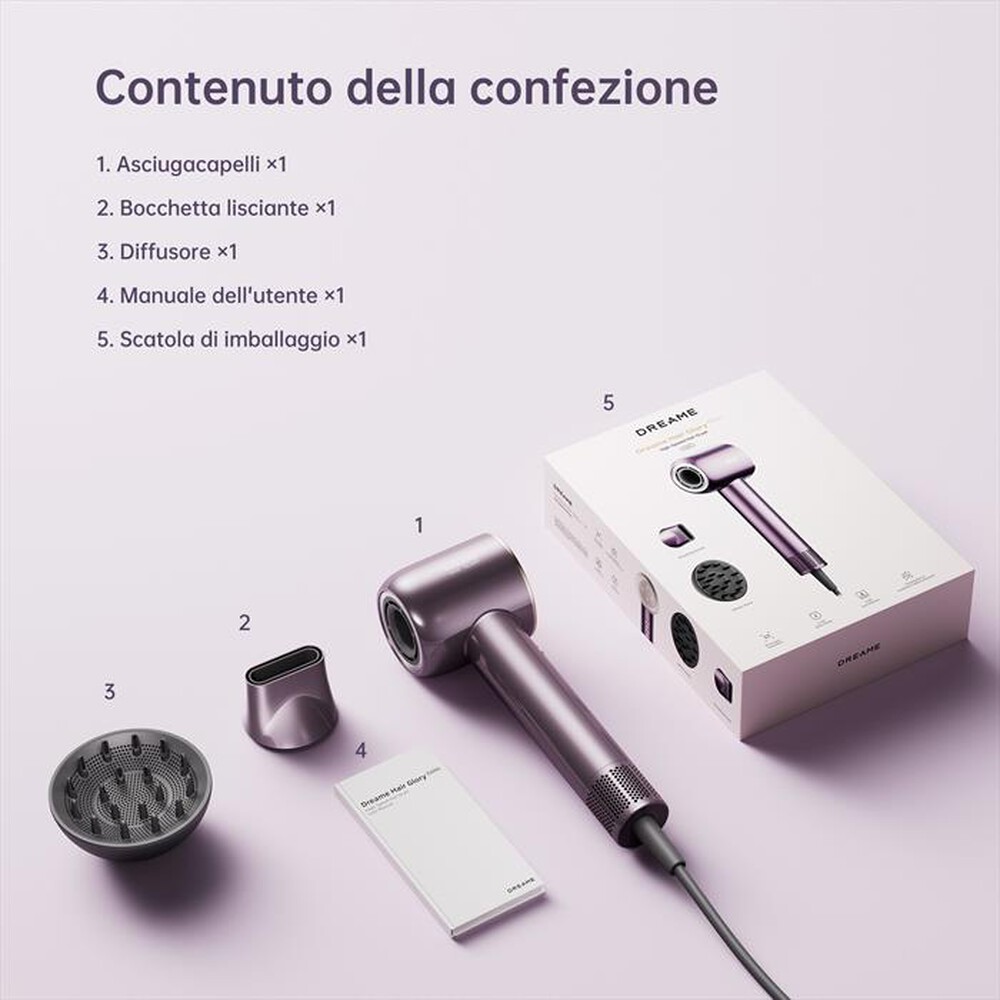 Immagine del prodotto DREAME - Asciugacapelli GLORY COMBO-Viola