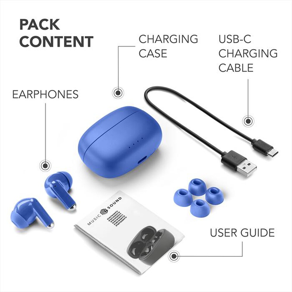Immagine del prodotto MUSIC SOUND - Auricolare Bluetooth in-ear DRIFT-Blu