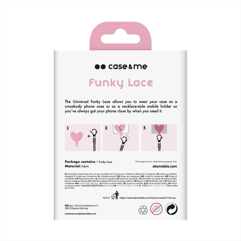 Immagine del prodotto CASEME - Laccio universale per smartphone CMUNILACEHEART3-Rosa