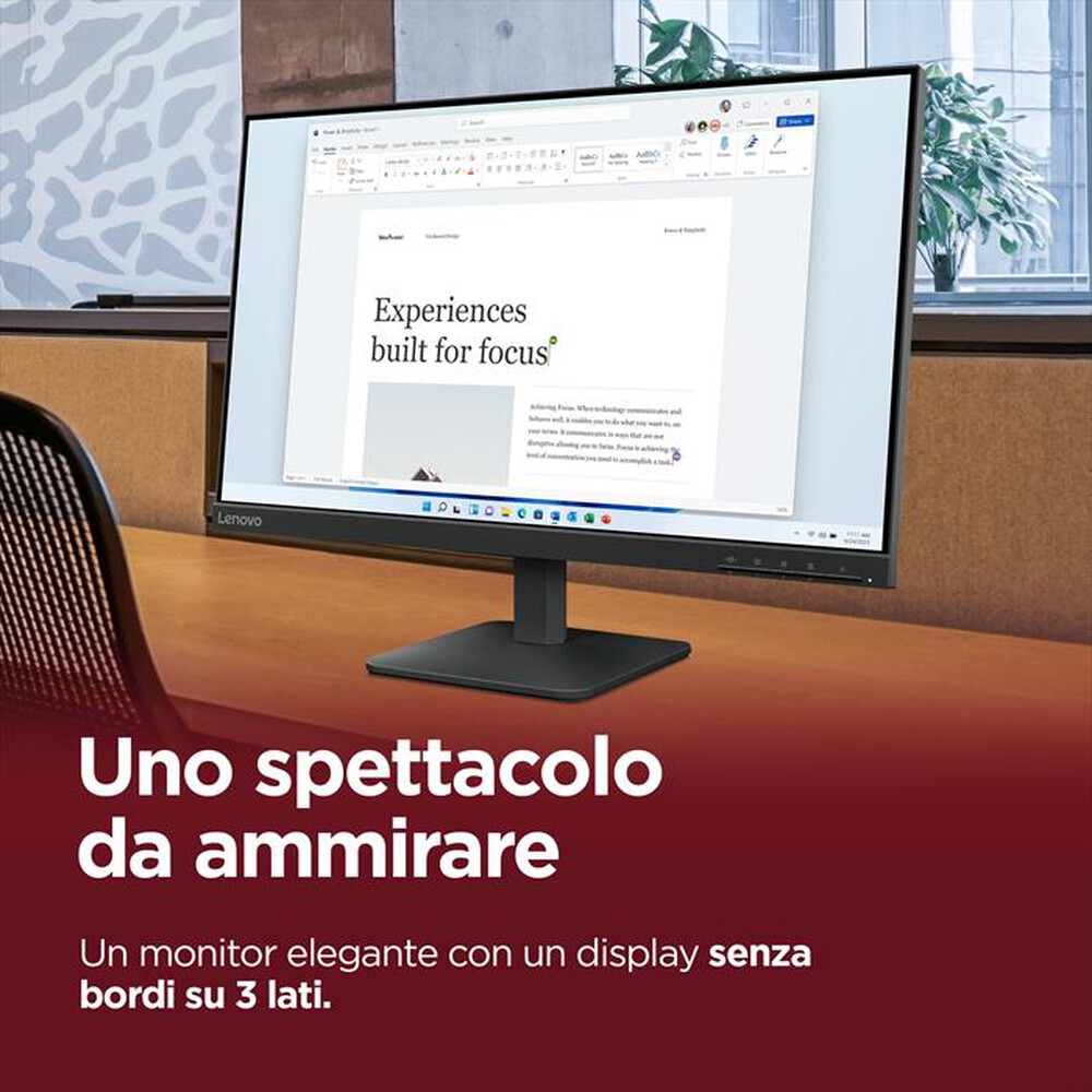 Immagine del prodotto LENOVO - Monitor WLED FHD 23,8" L244E-Raven Black