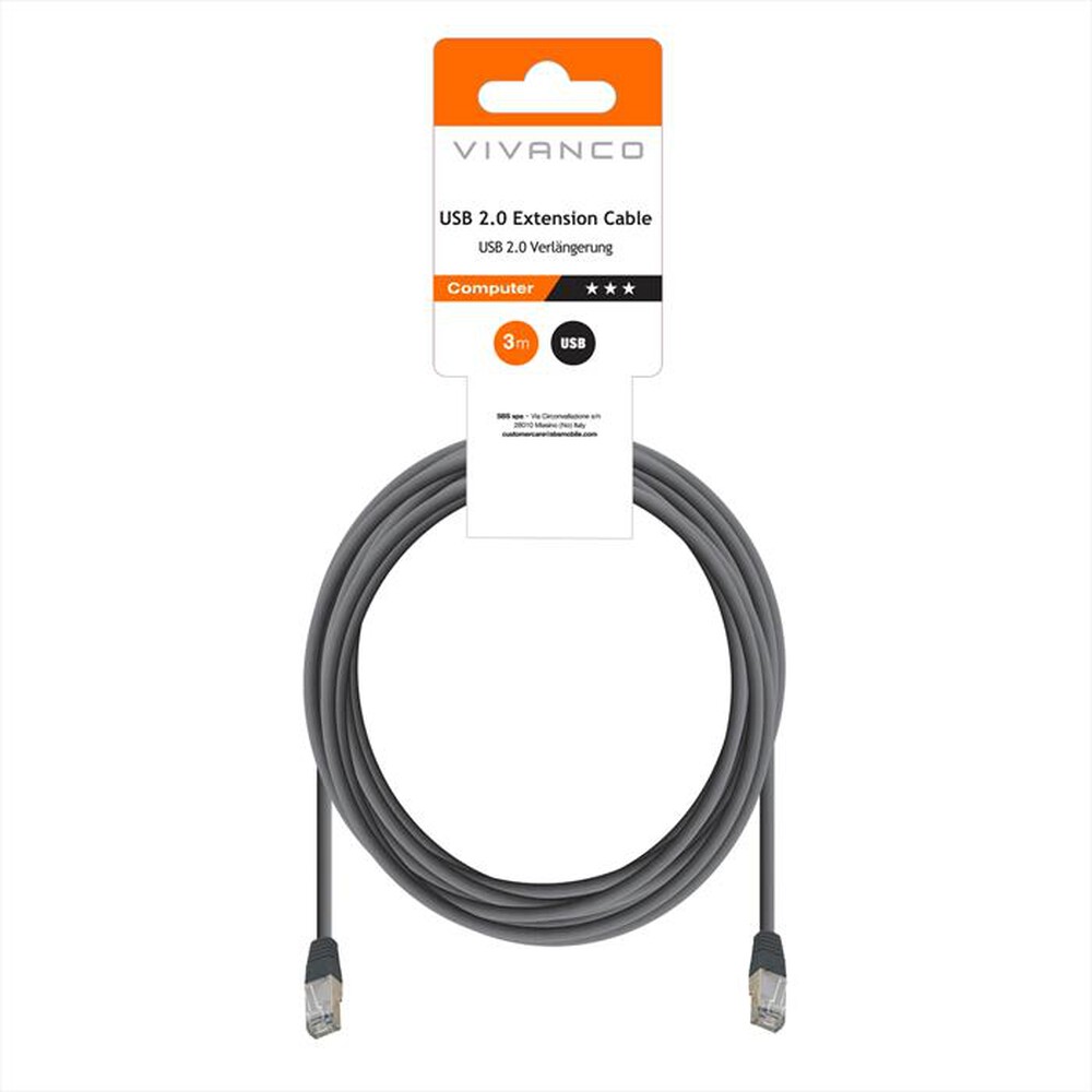 Immagine del prodotto SBS - USB 2.0 comp.extension pl.A-socket A 3,0m-Nero