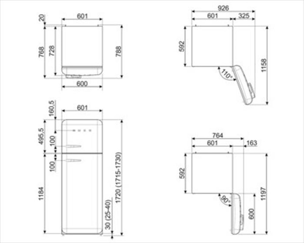 Immagine del prodotto SMEG - Frigorifero 2 porte FAB30RPG5 Classe D 298lt-Verde pastello