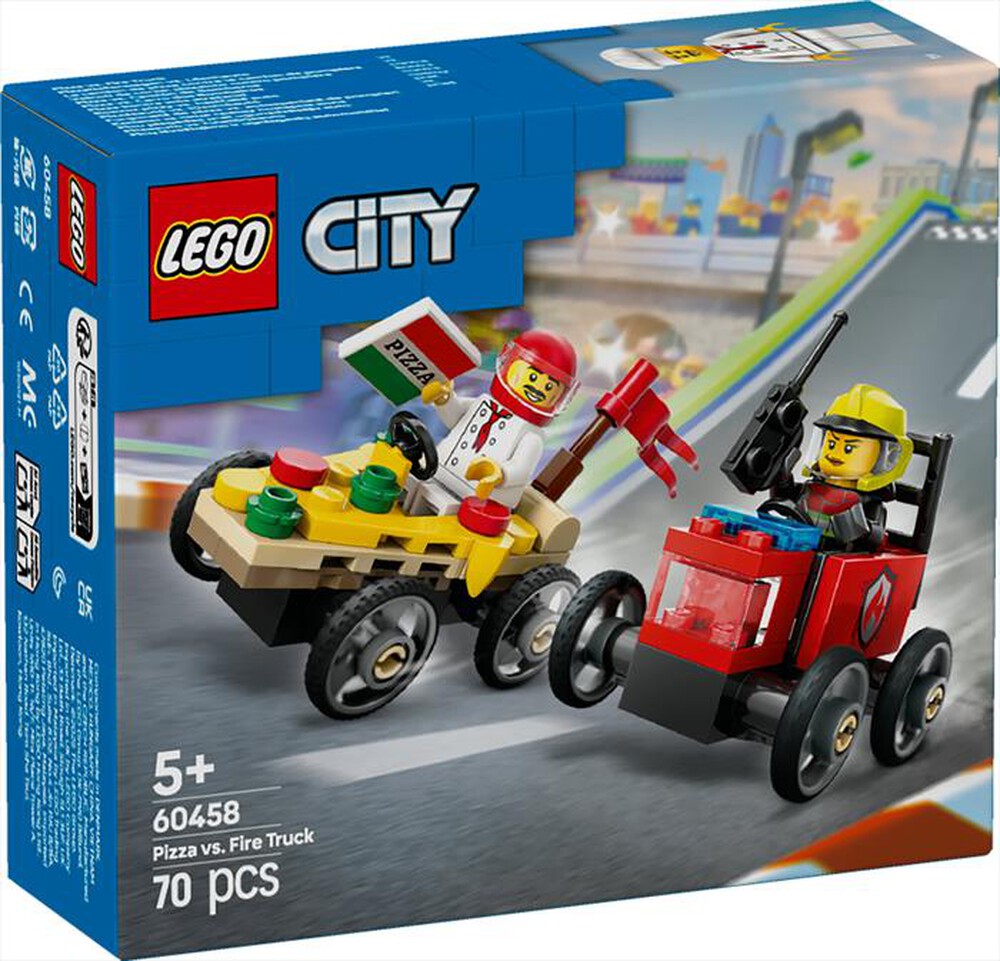 Immagine del prodotto LEGO - CITY Veicoli da corsa: pizzaiolo vs pompiere 60458