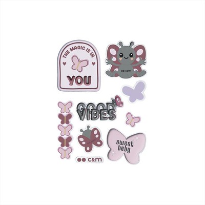 CASEME - Set decorativo stickers, farfalla-Violetta