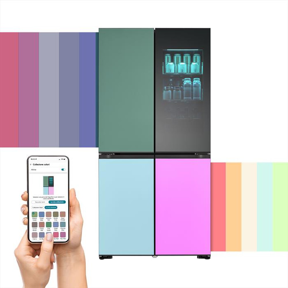 Immagine del prodotto LG - Frigorifero 4 porte GMV960NNME Classe E 617L-Multicolour
