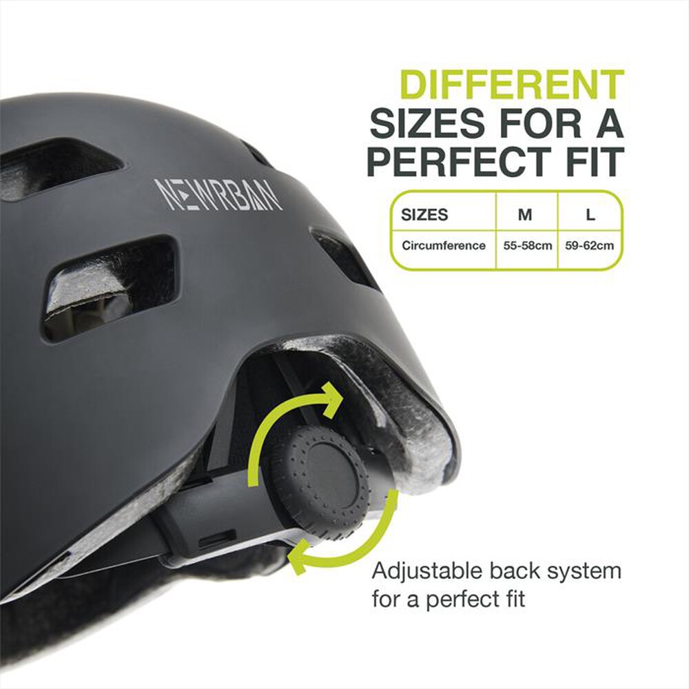Immagine del prodotto NEWRBAN - Casco per adulti - Taglia M NEWMHELMETLK-Nero