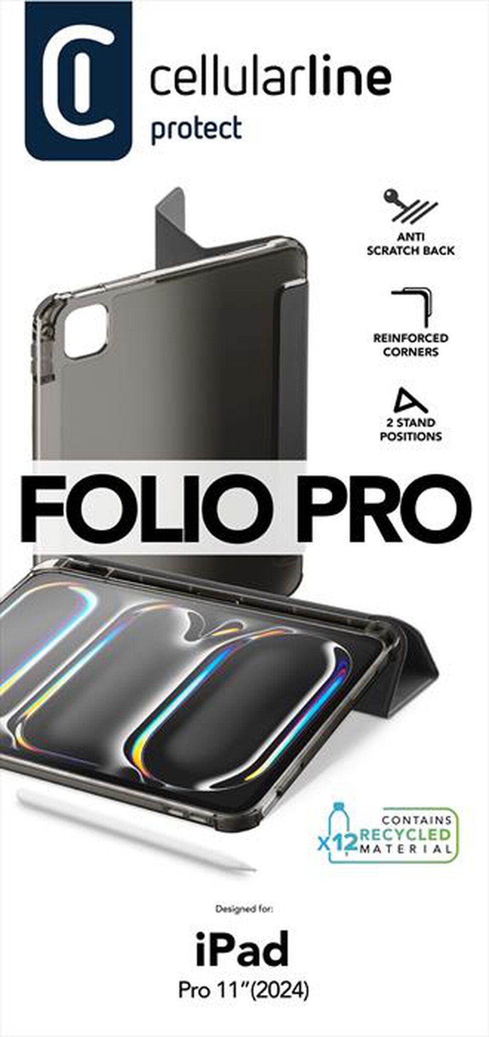 Immagine del prodotto CELLULARLINE - Custodia 3 Stand FOLIOIPADPRO2411K iPad Pro 11"-Nero