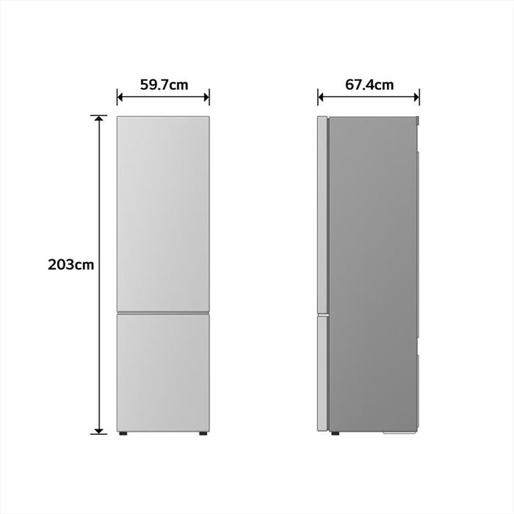 Immagine del prodotto LG - Frigorifero combinato GBBS322CPY Classe C 375lt-Argento