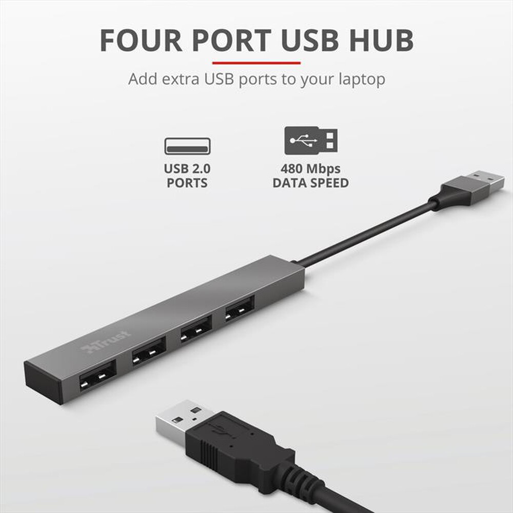 Immagine del prodotto TRUST - HALYX 4-PORT MINI USB HUB-Black