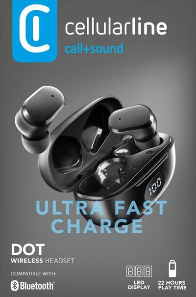 CELLULARLINE - Auricolare bluetooth BTDOTTWSK-Nero