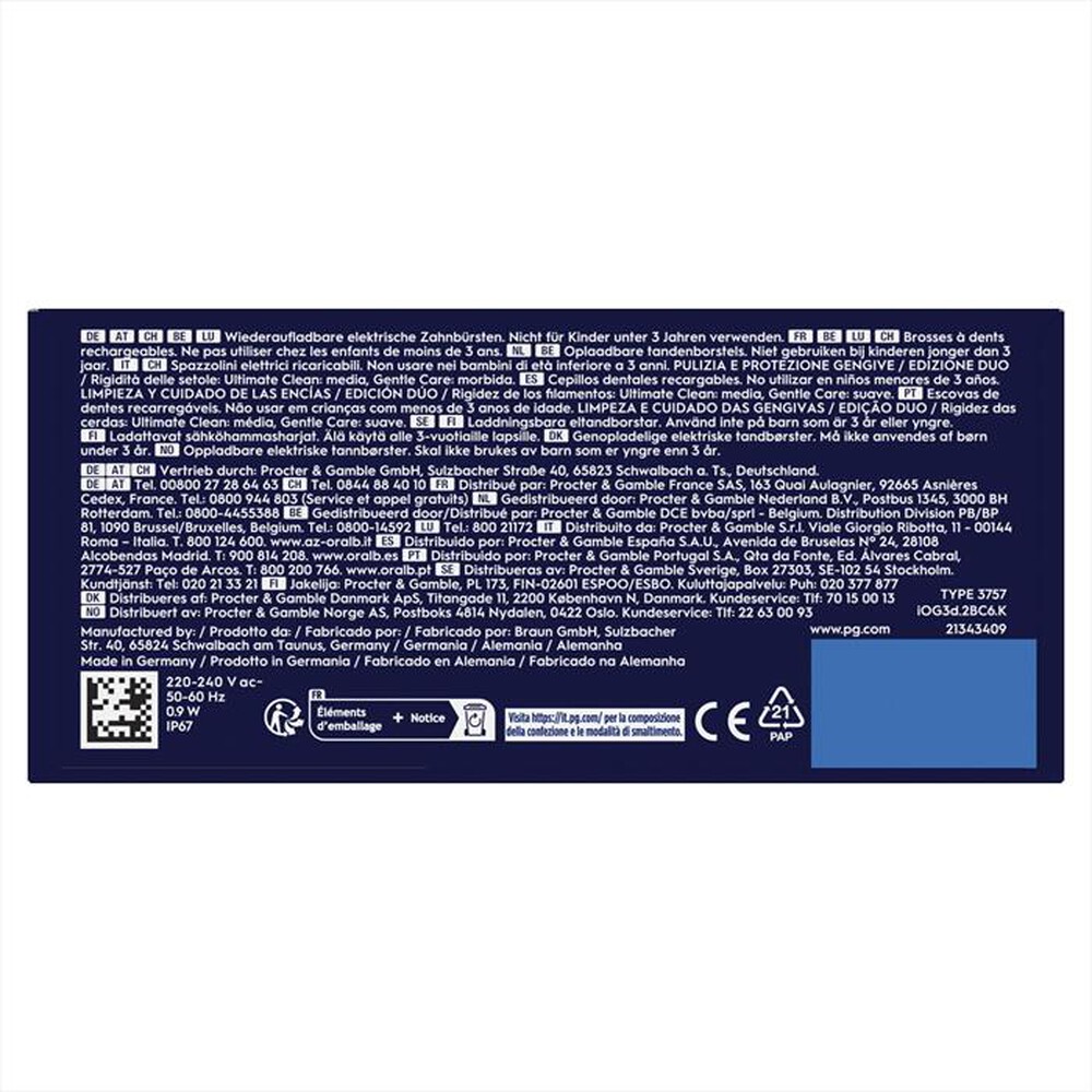 Immagine del prodotto ORAL-B - Spazzolino elettrico IO3 DUO BOX PTHBR-NERO e ROSA