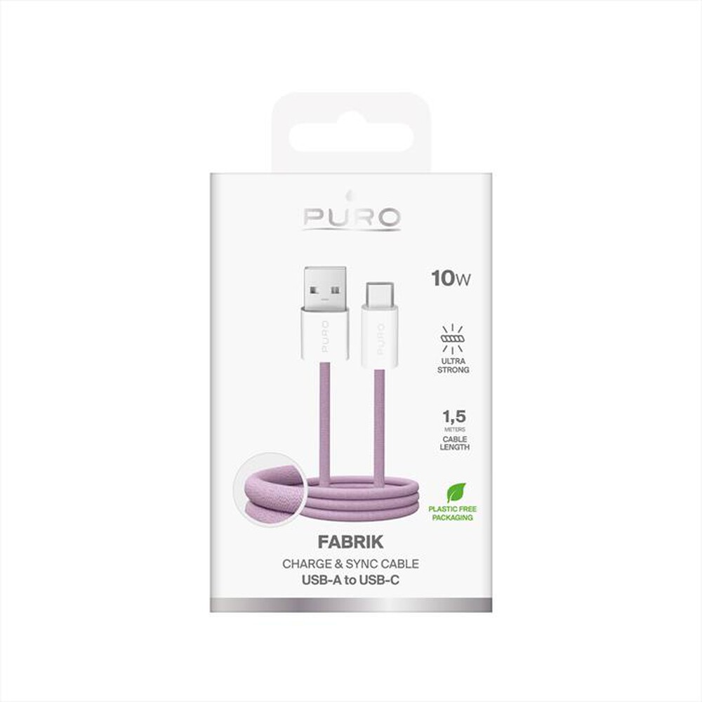 Immagine del prodotto PURO - Cavo in tessuto FABRIK da USB-A a USB-C-Coraltastic