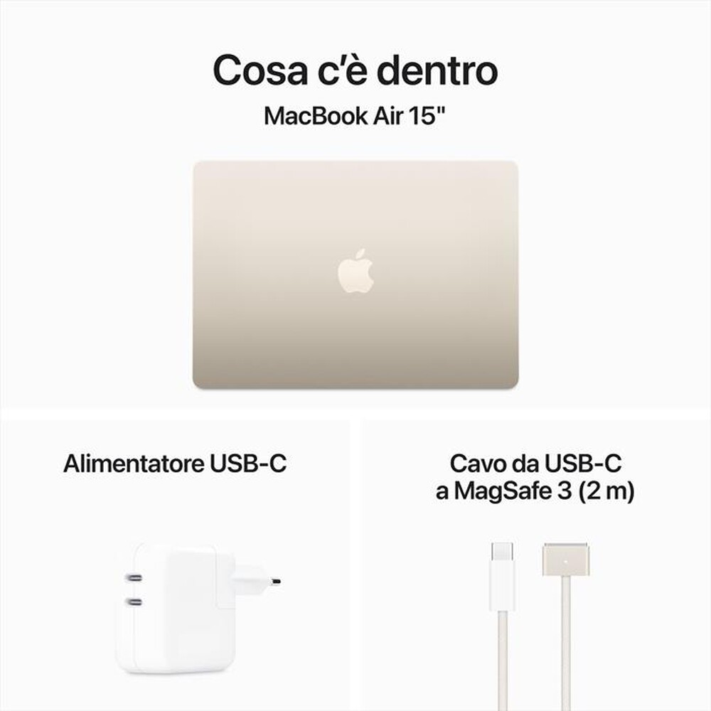 Immagine del prodotto APPLE - MacBook Air 15" M3 Core 8 CPU 10 GPU 24GB 512GB-Galassia