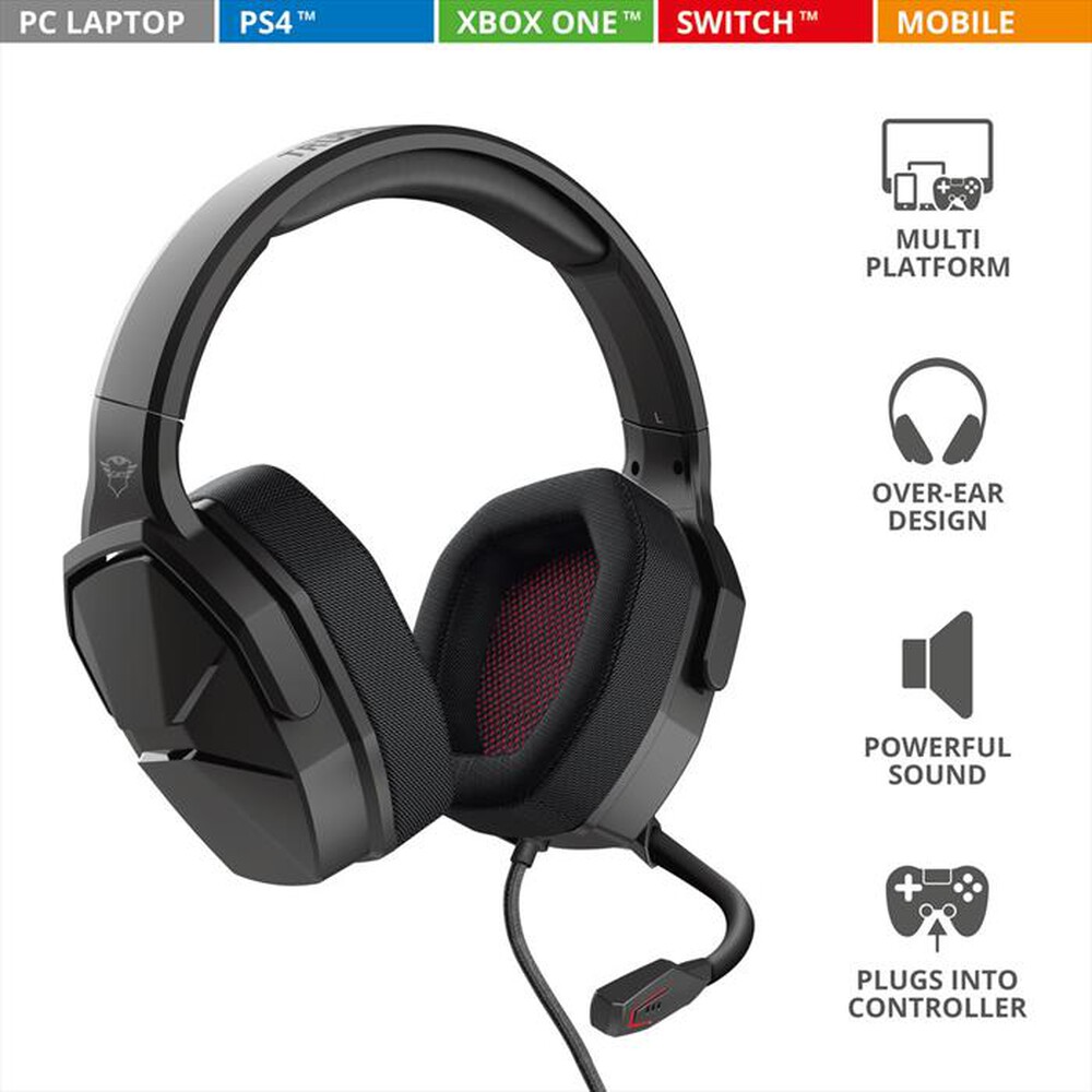 Immagine del prodotto TRUST - GXT4371 WARD MUTLTIPLATFORM HEADSET-Black