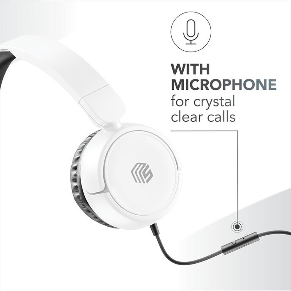 Immagine del prodotto CELLULARLINE - Cuffie a padiglione chiuso MUSICSOUNDFULLCW-Bianco