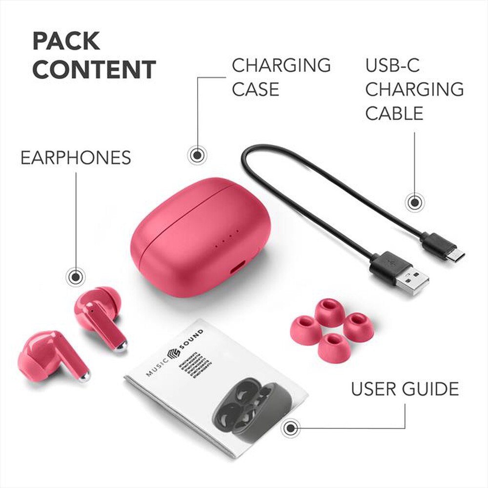 Immagine del prodotto MUSIC SOUND - Auricolare Bluetooth in-ear DRIFT-Rosa