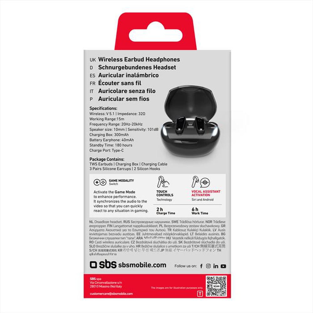 Immagine del prodotto SBS - Auricolare bluetooth TEEARTWSUFOBTK