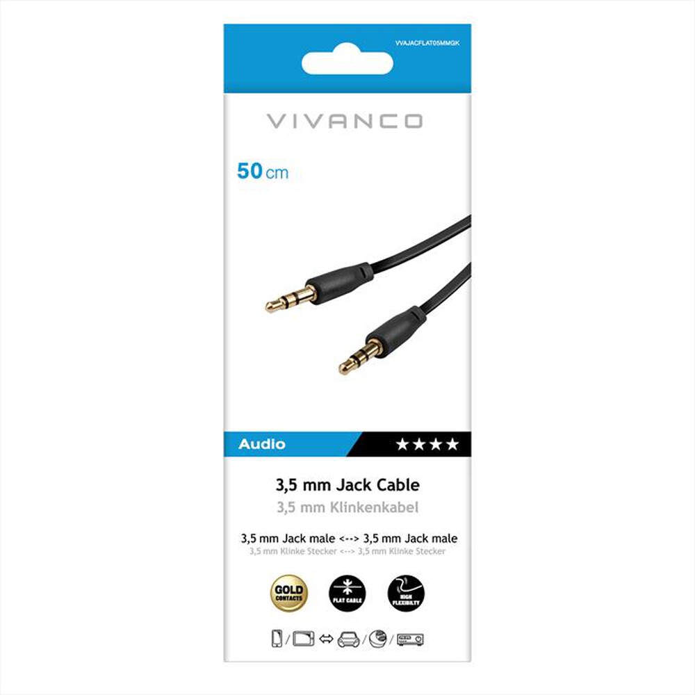 Immagine del prodotto SBS - Cavo audio stereo con Jack 3,5 mm maschio-maschio-Nero