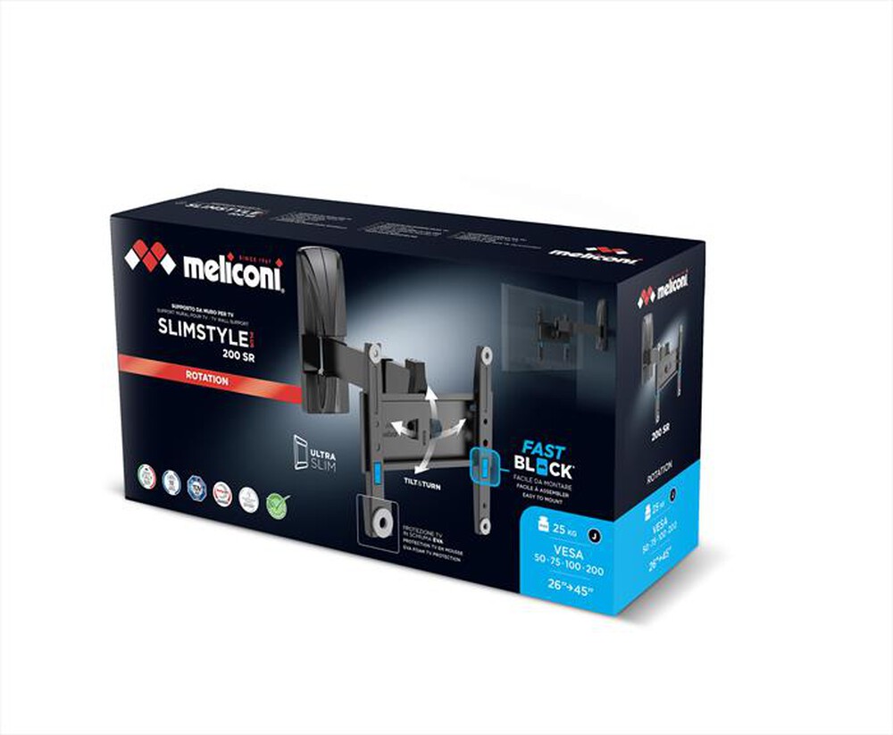 Immagine del prodotto MELICONI - Supporto TV SLIMSTYLE PLUS 200 SR 25 Kg-Nero