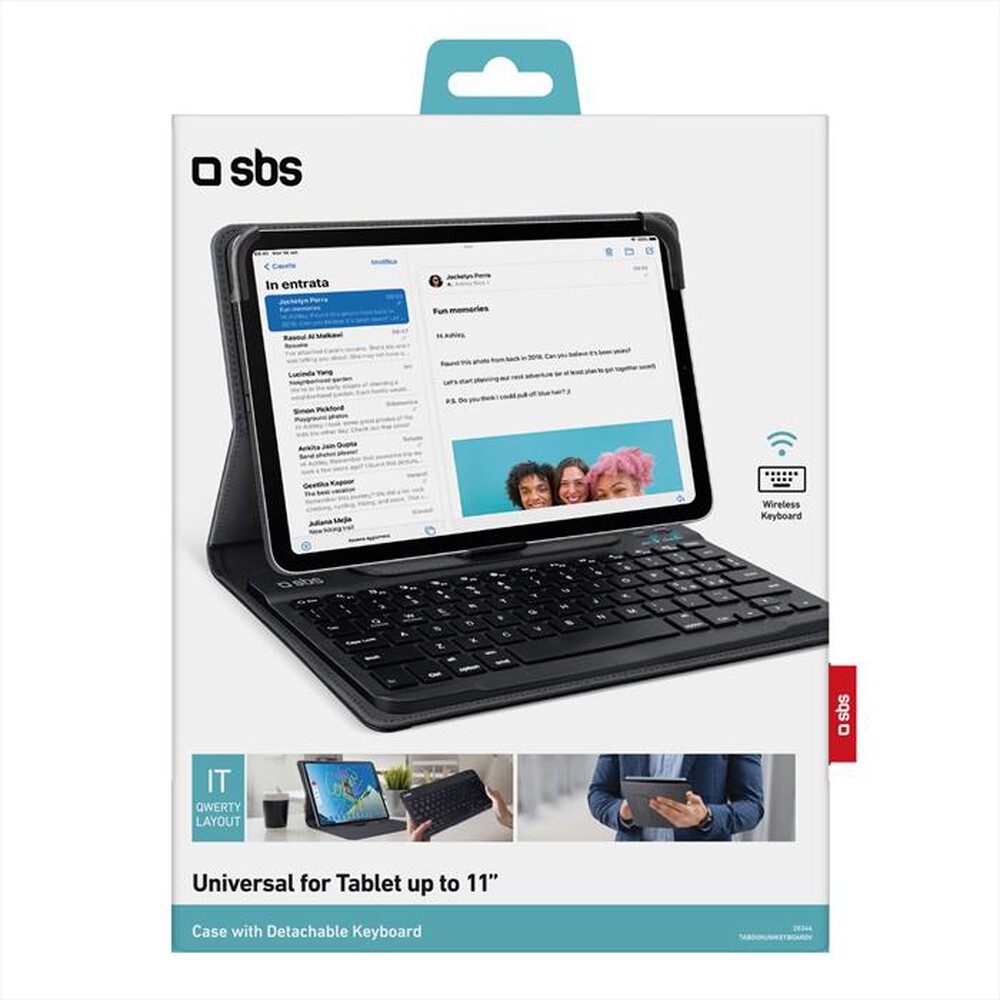 Immagine del prodotto SBS - Universal case + bt Keyboard TABOOKUNIKEYBOARDV-Nero